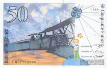 Frankreich 50 Francs Saint-Exup&eacute;ry - 1993 Serial P.009610254 - aUNC