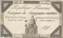 Frankreich 50 Livres - 14 December 1792 - French Republic - Sign. Choeurs - Serial 5430
