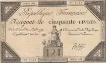 Frankreich 50 Livres - 14 December 1792 - French Republic - Sign. Develle - Serial 4252