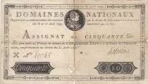 Frankreich 50 Livres - Louis XVI - Heluis Signature - 31-08-1792 - Serial H