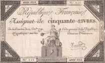 Frankreich 50 Livres France seated - 14-12-1792 - Sign. Lagrive - F