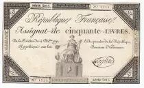 Frankreich 50 Livres France seated - 14-12-1792 - Sign. Lagrive - VF