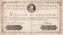 Frankreich 50 Livres Louis XVI - 29-09-1790- Serial B 27547