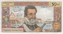 Frankreich 50 NF - Henri IV - 07-04-1960 - Serial Q.54