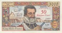 Frankreich 50 NF on 5,000 francs - Henry IV - 05-03-1959 - Series S.98