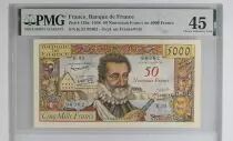 Frankreich 50 NF on 5000 Francs - Henri IV - 30-10-1958 - Serial K.93 - PMG 45