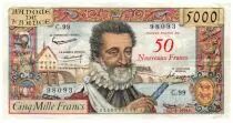 Frankreich 50 NF on 5000 Francs Henri IV - 05-03-1959 - Serial C.99 - VF