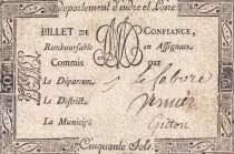 Frankreich 50 Sols - Indre et Loire - Caisse de Confiance du d&eacute;partement - 1792