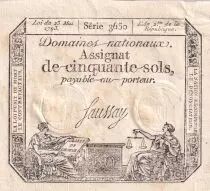 Frankreich 50 Sols - Liberty and Justice (23-05-1793) - Sign. Saussay - Serial 3650