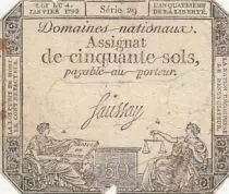 Frankreich 50 Sols Liberty and Justice (04-01-1792) - French Revolution - Serial 29