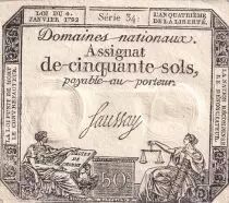 Frankreich 50 Sols Liberty and Justice (04-01-1792) - French Revolution - Serial 341