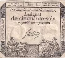 Frankreich 50 Sols Liberty and Justice (04-01-1792) - French Revolution - Serial 341