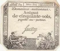 Frankreich 50 Sols Liberty and Justice (04-01-1792) - French Revolution - Serial 604