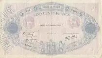 Frankreich 500 Francs - Blue and pink - 21-12-1939 - S&eacute;rie E.3898