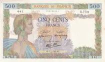 Frankreich 500 Francs - La Paix - 07-01-1943 - Serial K.7734 - P.95