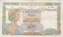 Frankreich 500 Francs - La Paix - 09-01-1941 - Serial Q.1799 - P.95