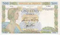 Frankreich 500 Francs - La Paix - 20-11-1941 - Serial T.3921 - P.95