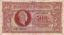 Frankreich 500 Francs - Marianne - 1945 - Lettre M - F to VF - P.106