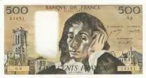 Frankreich 500 Francs - Pascal - 02-01-1969 -  Serial O.8