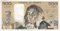 Frankreich 500 Francs - Pascal - 02-02-1989 - Serial A.291 - P.156