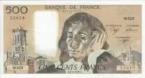 Frankreich 500 Francs - Pascal - 03-01-1991 - Serial W.329 - Faute