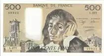 Frankreich 500 Francs - Pascal - 03-03-1988 - Serial L.277