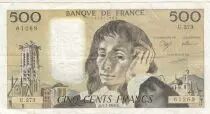 Frankreich 500 Francs - Pascal - 03-03-1988 - Serial U.273