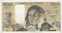 Frankreich 500 francs - Pascal - 04-09-1980 - Serial J.123