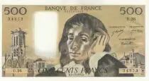 Frankreich 500 Francs - Pascal - 06-12-1973 - Serial U.36