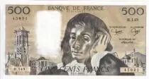 Frankreich 500 Francs - Pascal - 07-01-1982 - Serial H.149 - P.156