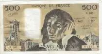 Frankreich 500 francs - Pascal - 07-06-1979 - Serial R.105