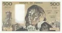 Frankreich 500 Francs - Pascal - 08-01-1981 -  Serial U.129