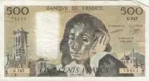 Frankreich 500 Francs - Pascal - 08-01-1987 - Serial B.247