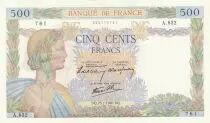 Frankreich 500 Francs - Pax with wreath - 25-07-1940 - Serial A.832