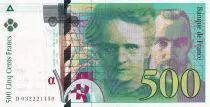 Frankreich 500 Francs - Pierre et Marie Curie - 1995 - Letter D - XF - P.160a