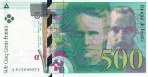 Frankreich 500 Francs - Pierre et Marie Curie - 2000 - Serial A.043 - 974th banknote for this sign - P.159