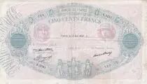 Frankreich 500 Francs - Pink and  blue - 13-05-1937 - Serial E.2581 - P.66