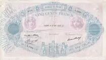 Frankreich 500 Francs - Pink and Blue - 27-05-1937 - Serial A.2588 - P.66