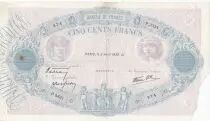 Frankreich 500 Francs Blue and Pink - 06-04-1939 - Serial P.3331