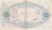 Frankreich 500 Francs Blue and Pink - 09-02-1939 - Serial D.3212