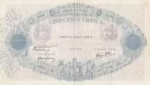 Frankreich 500 Francs Blue and pink - 09-11-1939 Serial J.3751