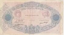 Frankreich 500 Francs Blue and Pink - 24-09-1929 - Serial T.1205