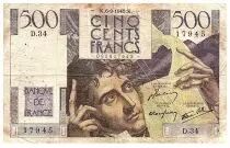 Frankreich 500 Francs Chateaubriand - 06-09-1945 - Serial D.34 - Fay.34.02