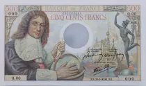 Frankreich 500 Francs Colbert - ND (1943) - Proof Specimen