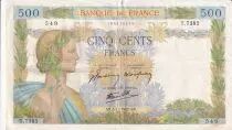 Frankreich 500 Francs La Paix - 05-11-1942 - Serial T.7385