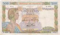 Frankreich 500 Francs La Paix - 16-05-1940 - S&eacute;rie B.162