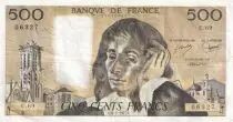 Frankreich 500 Francs Pascal - 03-02-1977 - Serial U.69 - VF