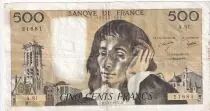 Frankreich 500 Francs Pascal - 03-11-1977 - Serial A.81- VF - P.156d