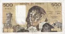 Frankreich 500 Francs Pascal - 03-11-1977 - Serial F.79 - VF - P.156d