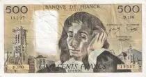 Frankreich 500 Francs Pascal - 07-06-1979 - Serial D.100